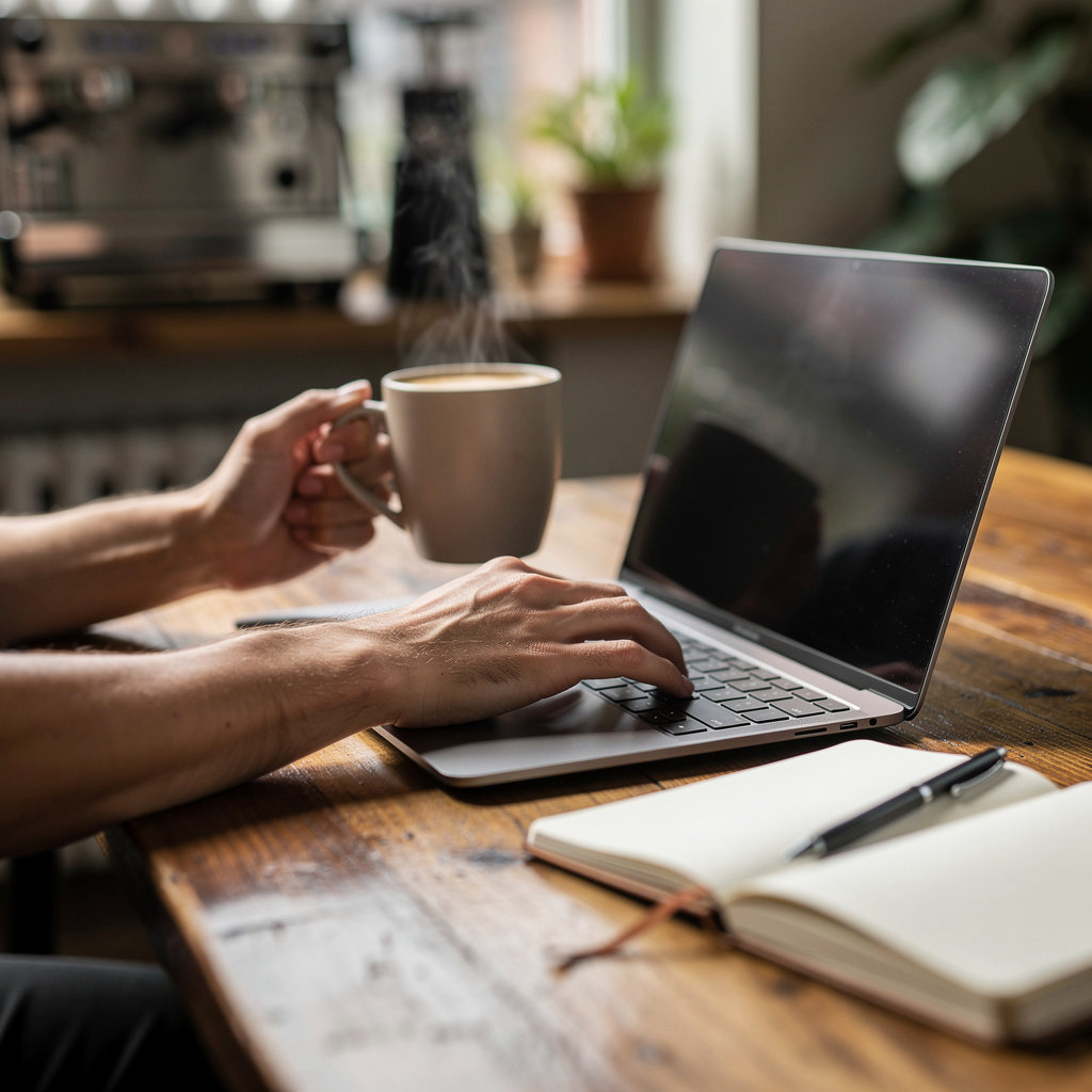 Blue Bean Roasters Portland Oregon modern coworking space with professionals working at desks and natural light